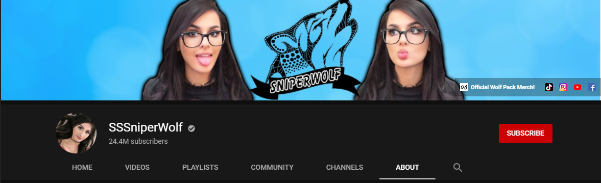 SSSniperWolf YouTube Channel