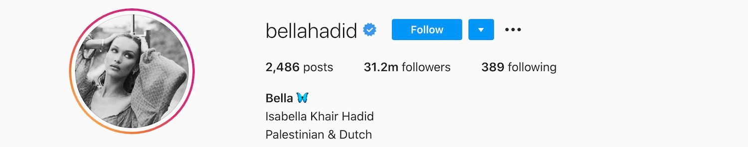 Bella Hadid on Instagram