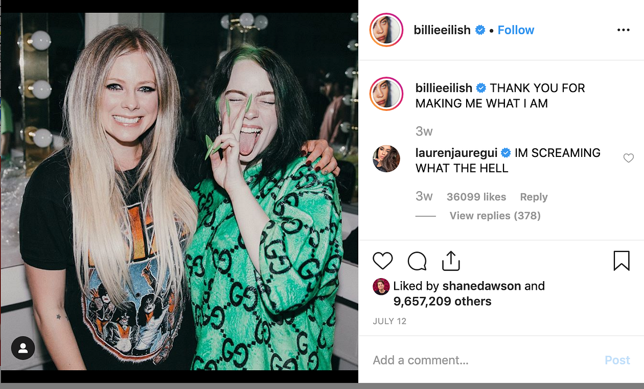 The two shot of Billie Eilish and Avril Lavigne