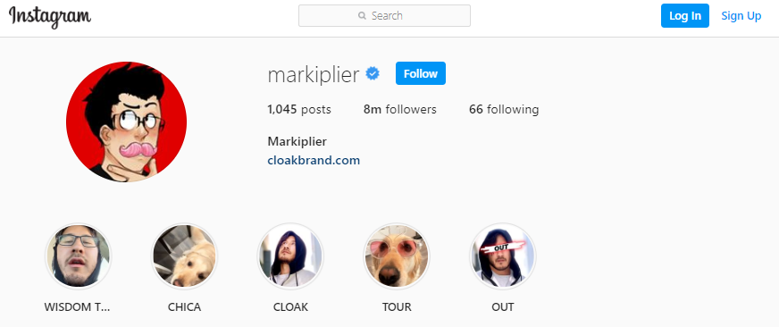 Markiplier's Instagram