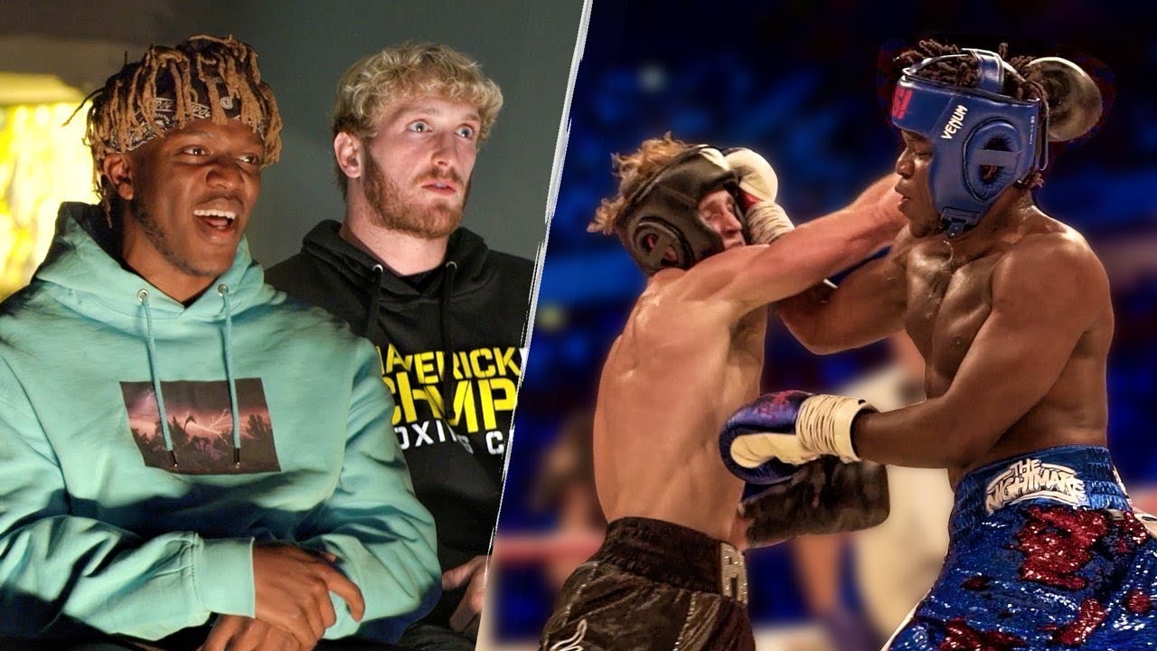 Logan Paul and KSI rewatching their boxing fight.