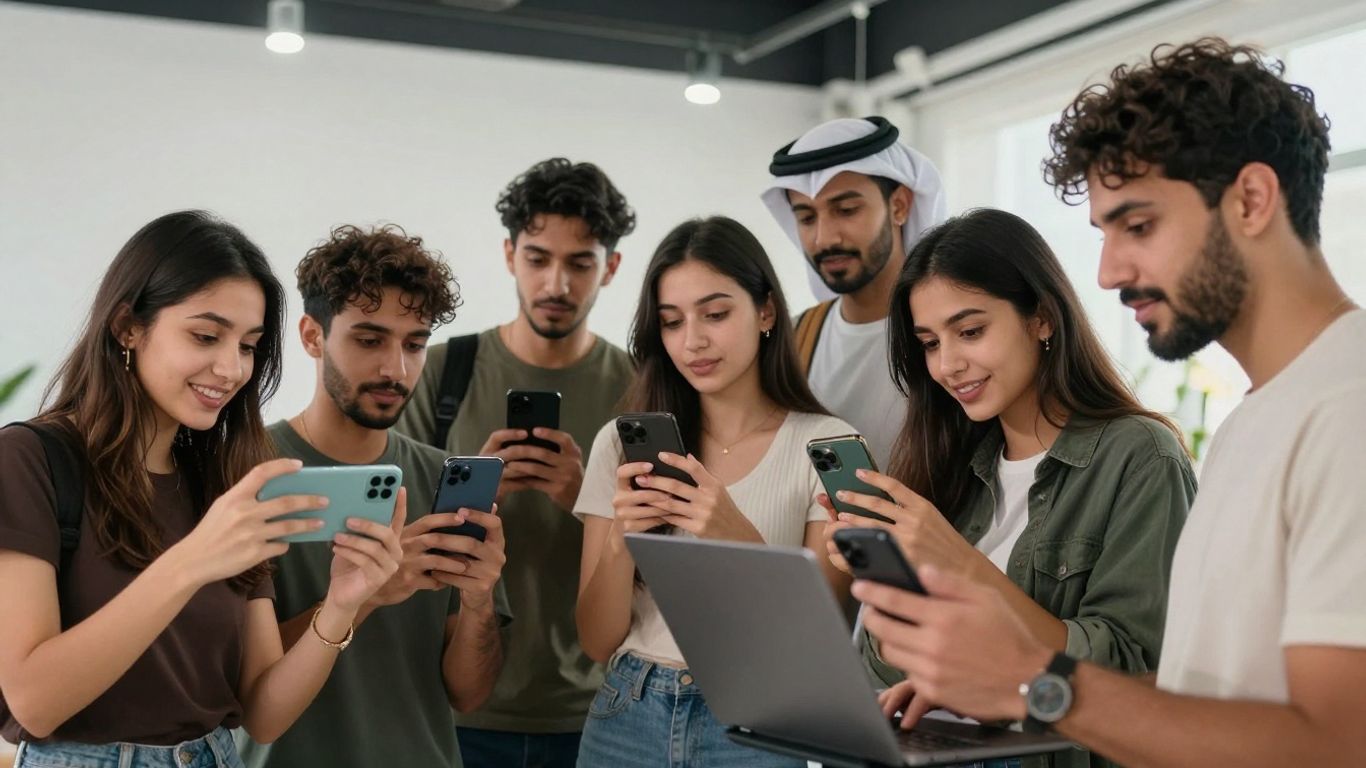People creating content on smartphones for TikTok.