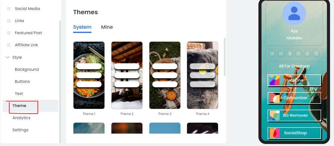 Choose a ready-to-use theme to start with. 