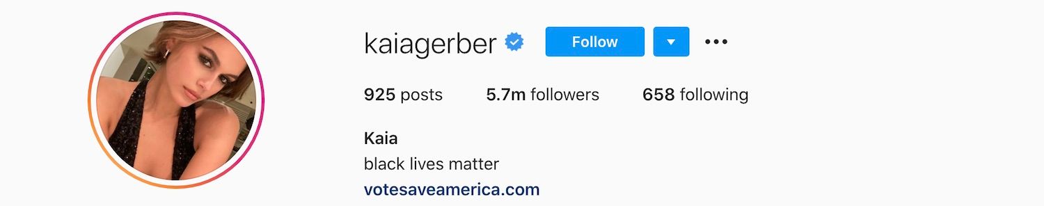 Kaia Gerber Instagram