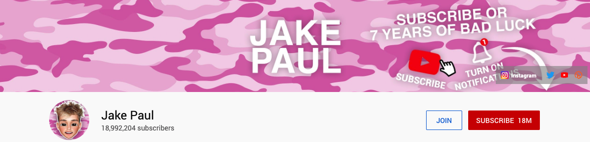 Influencer Jake Paul YouTube