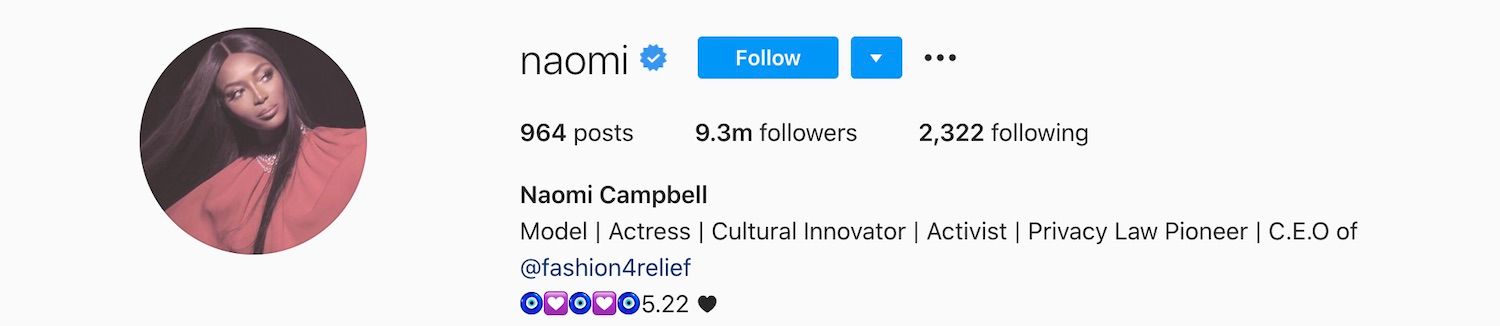 Naomi Campbell Instagram