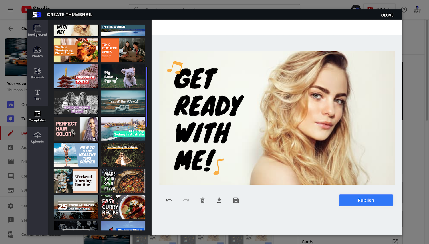 Use SocialBook Builder Tool to create your video thumbnail.