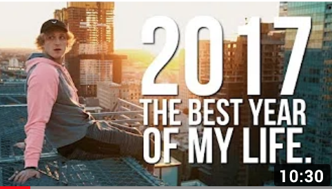Logan Paul published a "2017 the Best Year Of My Life." video.
