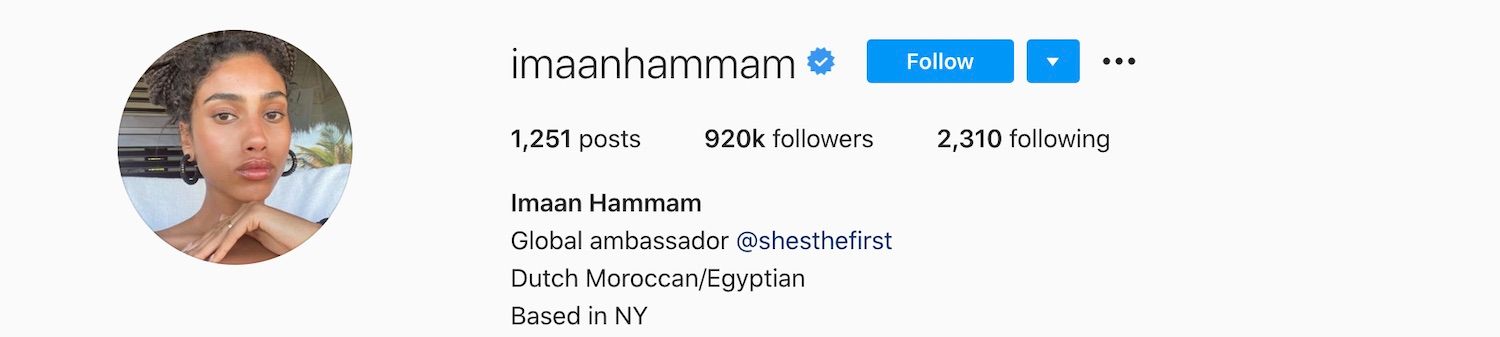 Imaan Hamman Instagram