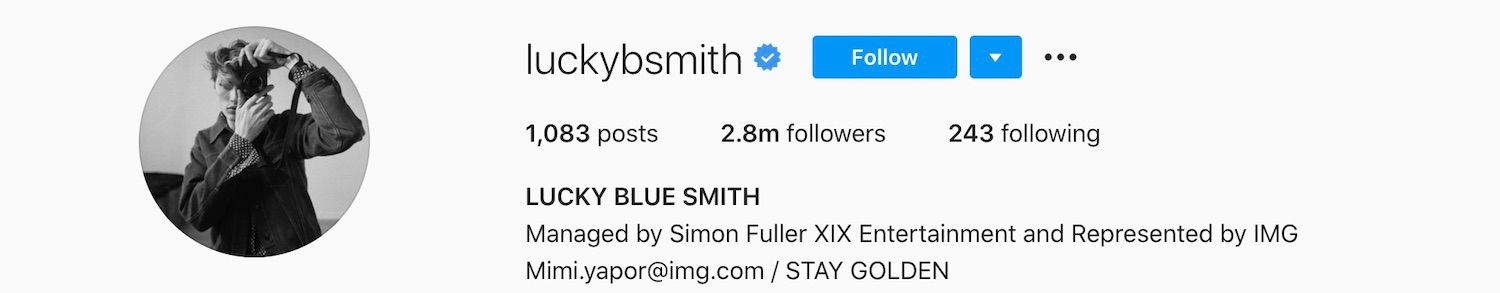 Lucky Blue Smith Instagram