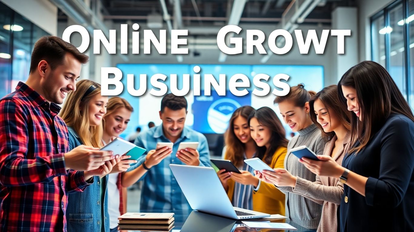 Influencers using devices for e-commerce growth.
