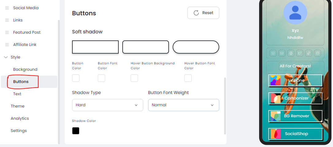 Choose the button style you like.
