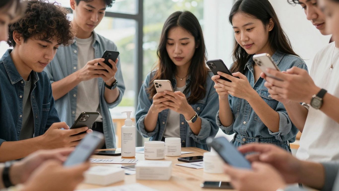 Diverse people creating authentic content with smartphones. Diverse people creating authentic content with smartphones.