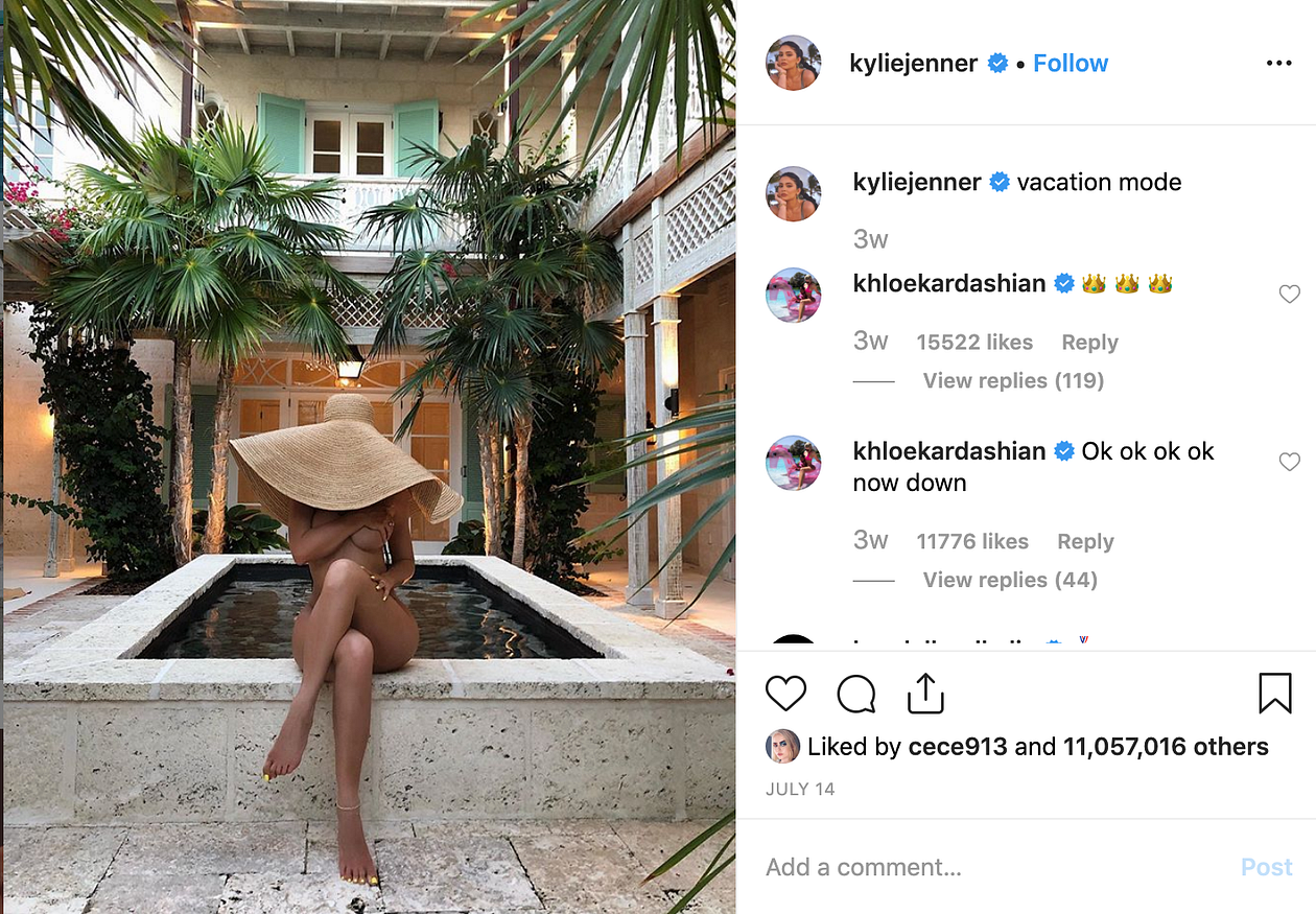 Kylie Jenner's Instagram post got over 11 million likes.