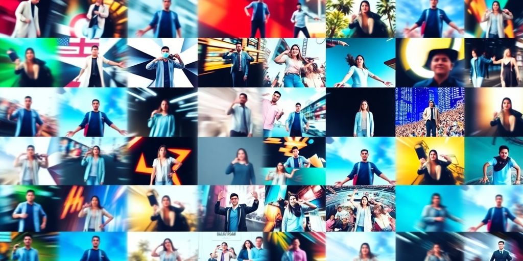 Vibrant video clips and engaging transitions on a phone screen. Vibrant video clips and engaging transitions on a phone screen.