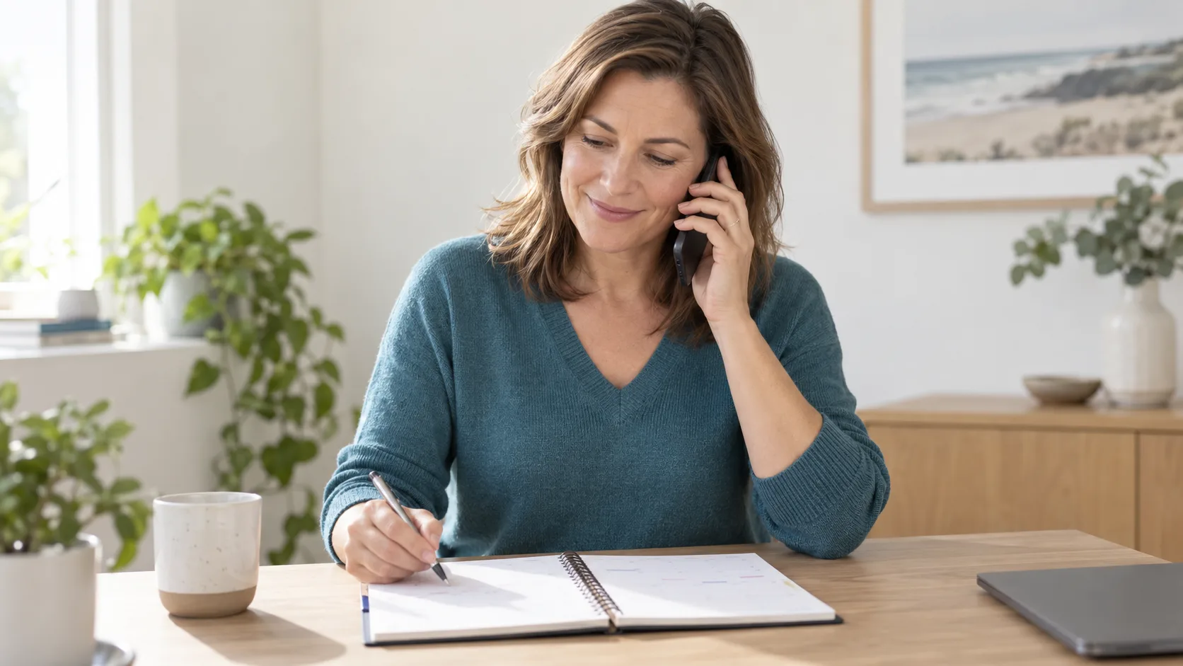 Woman arranging an appointment by phone