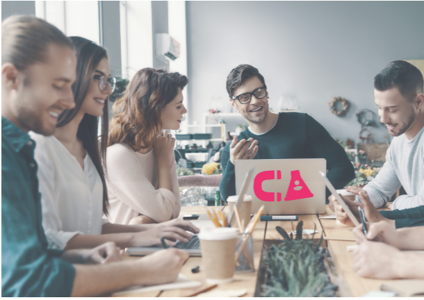 Sales team celebrating