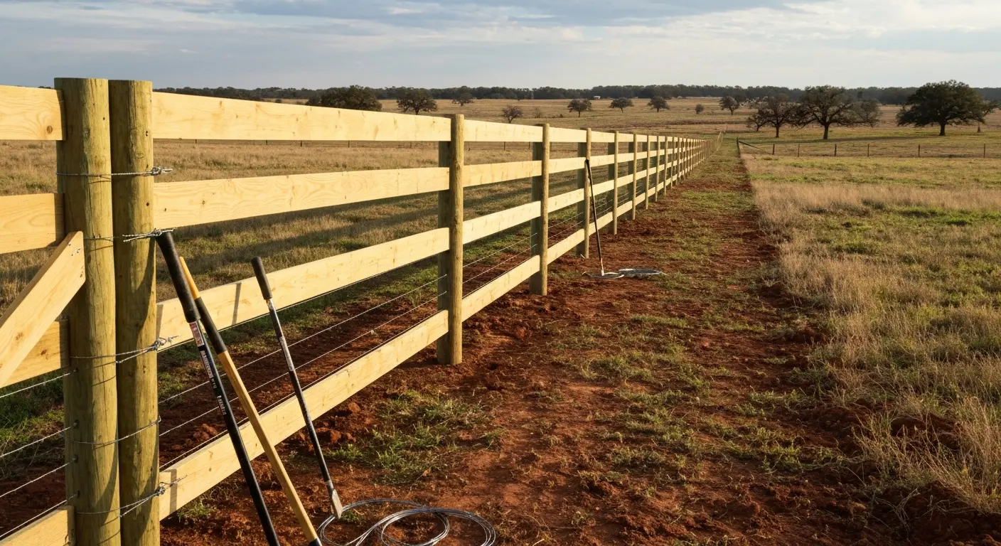 Field fence installation