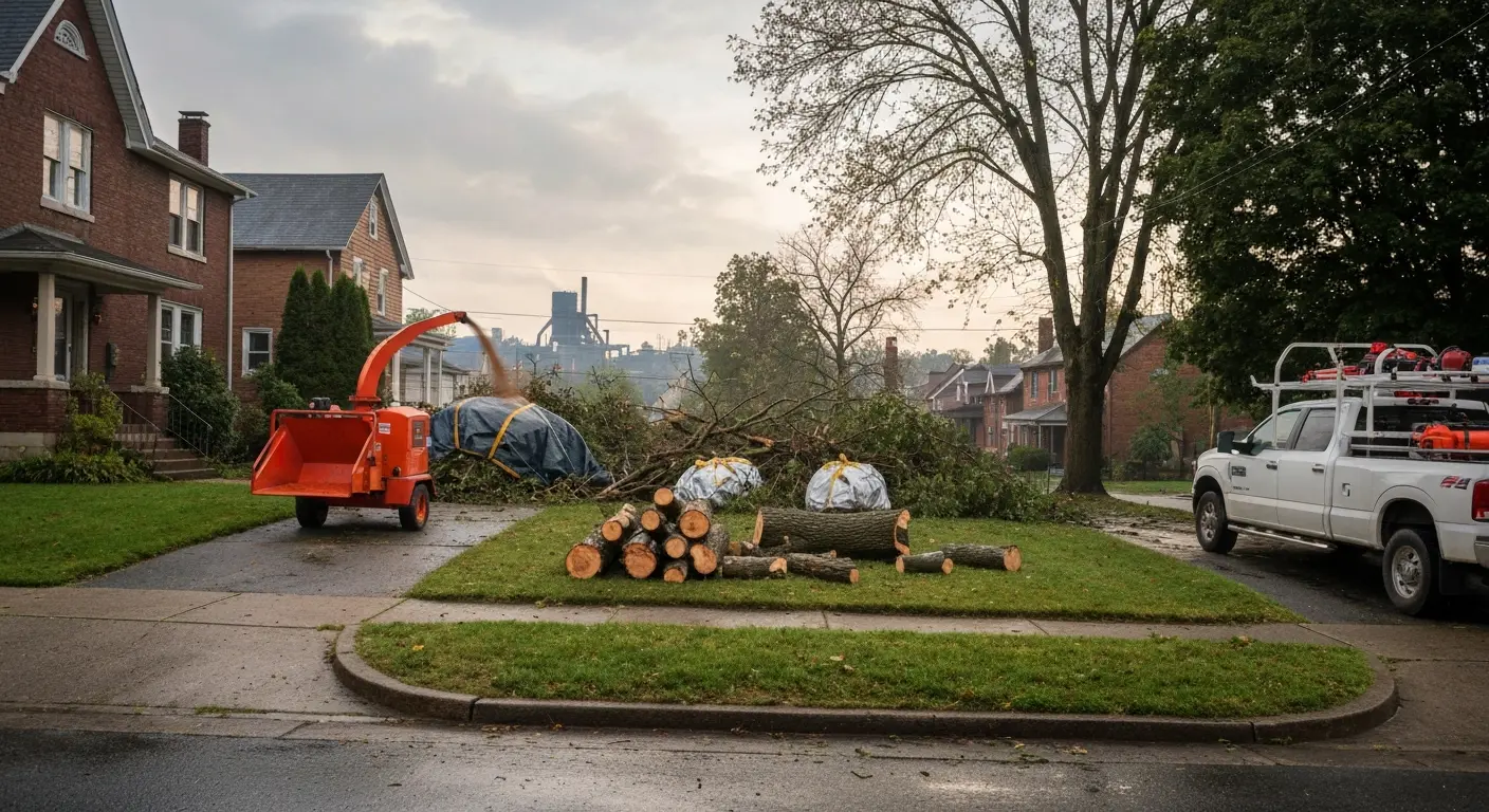 Storm damage cleanup in Carnegie