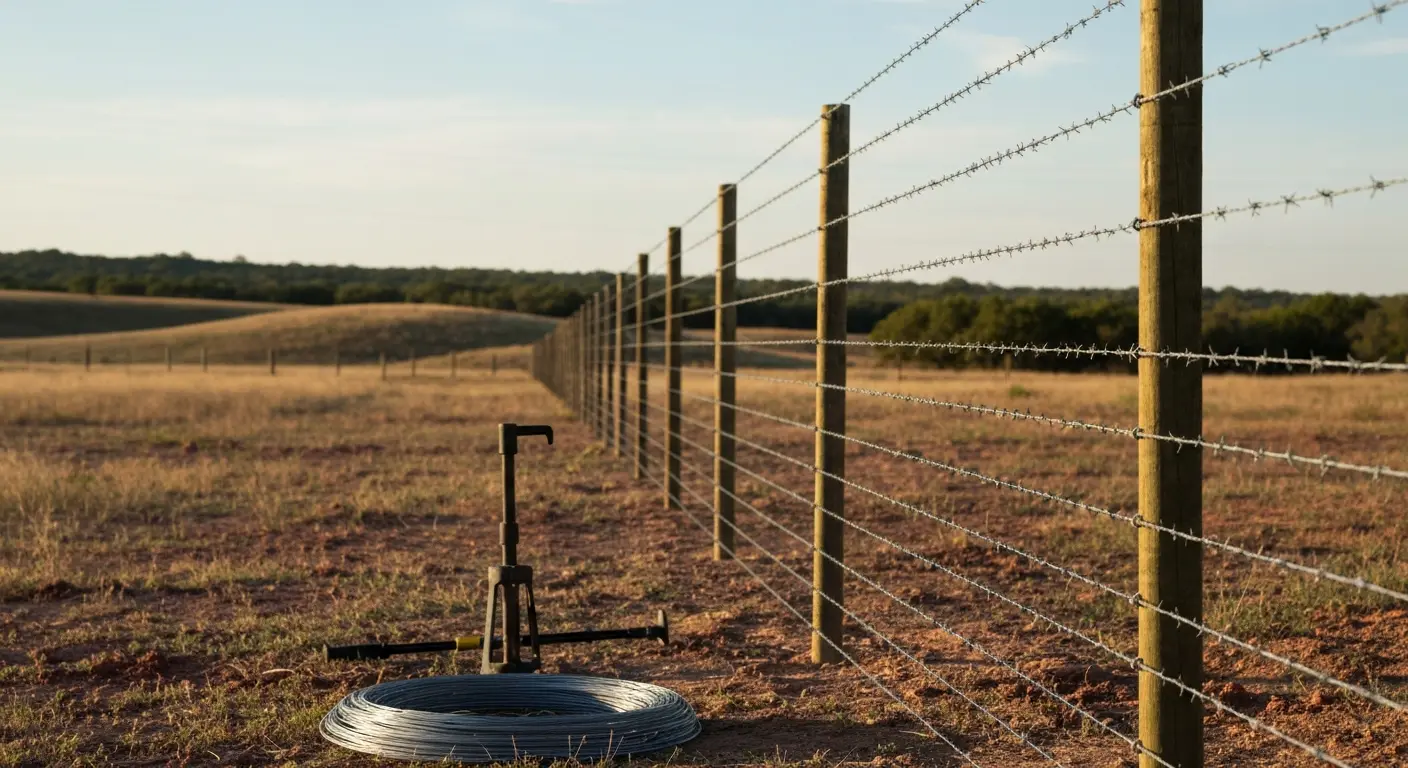 Property boundary fence installation