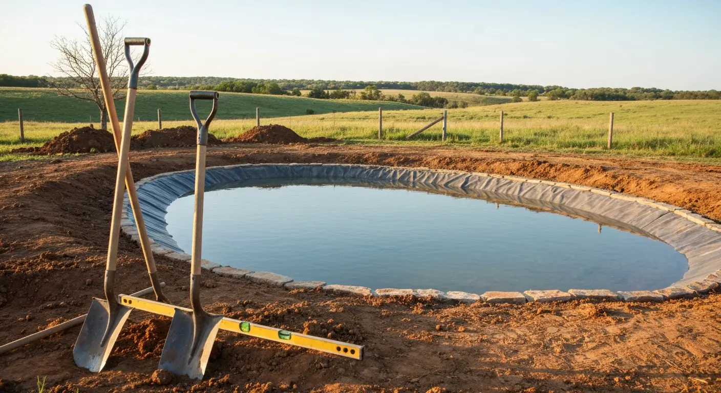 Pond construction and cleanout