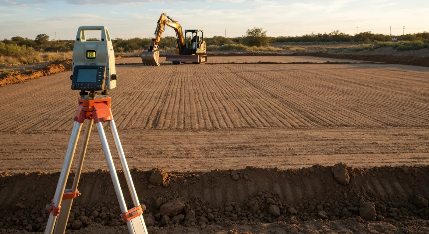 Graded building pad near Fletcher