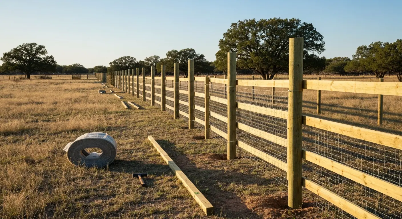 Field fence installation