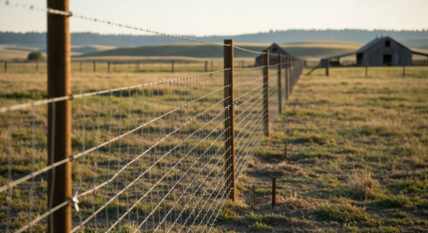 High-tensile wire fence