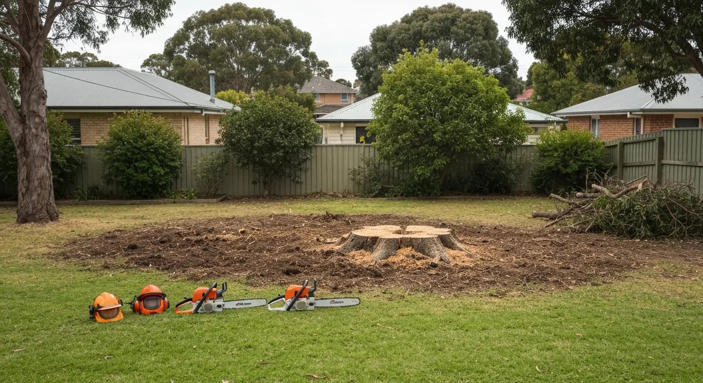 Tree removal in Newcastle yard