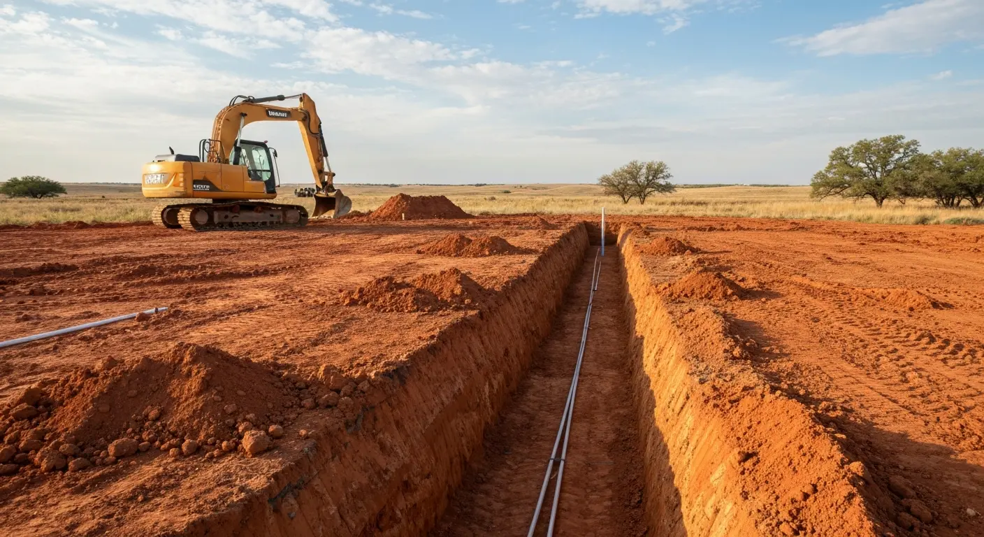 Excavation services for construction site in Comanche County