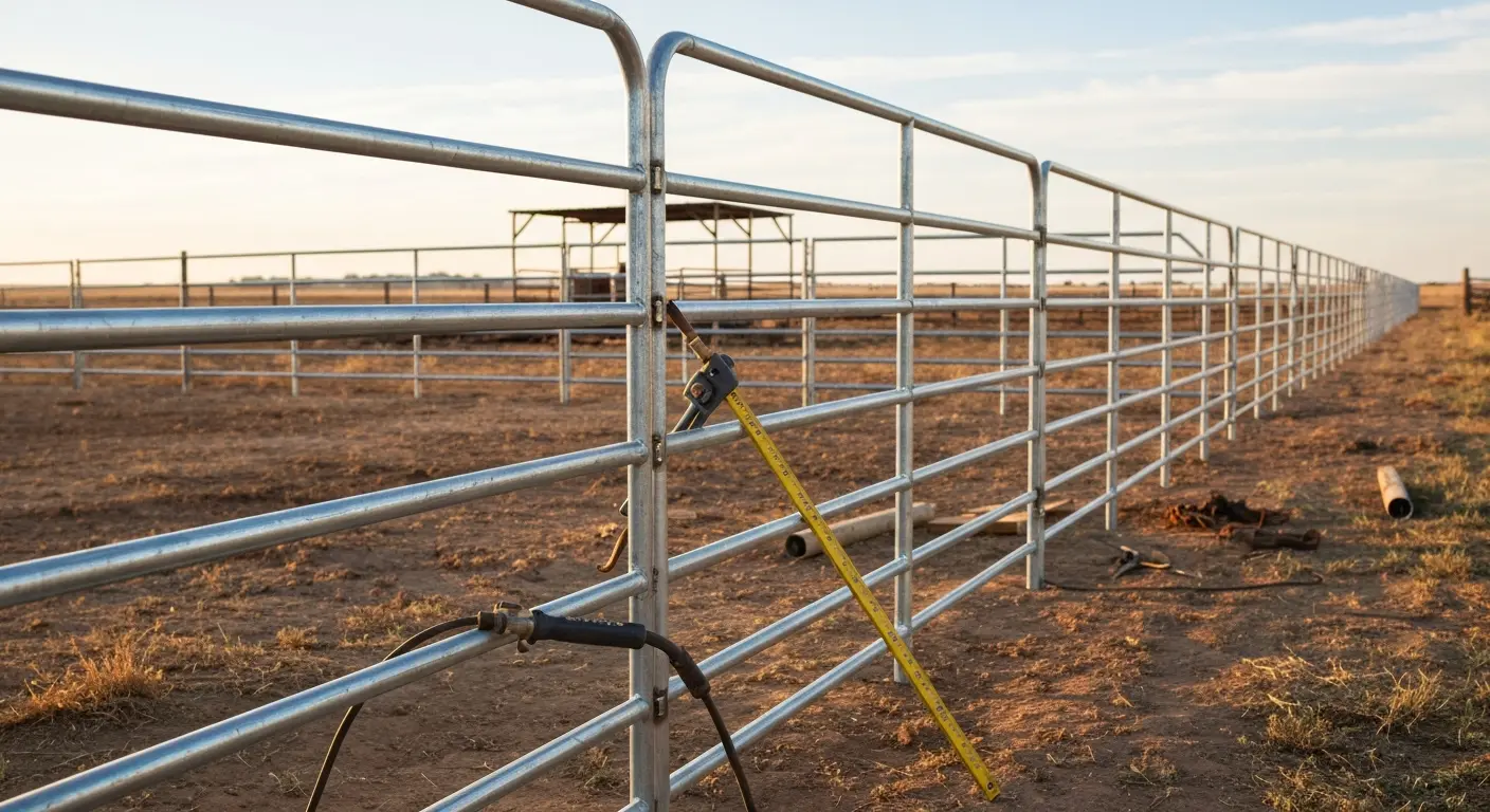 Corral pipe fence installation
