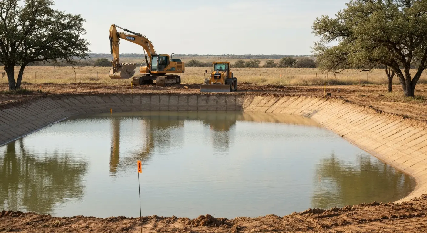 Farm excavation and pond work