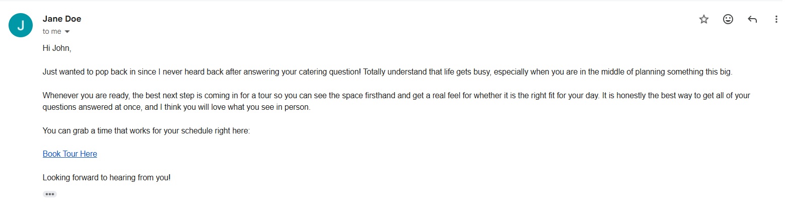 Automated cold lead follow-up example