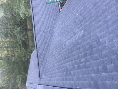 freshly installed roof shingles