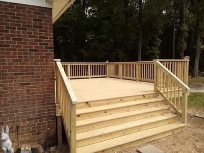 New wood residential deck