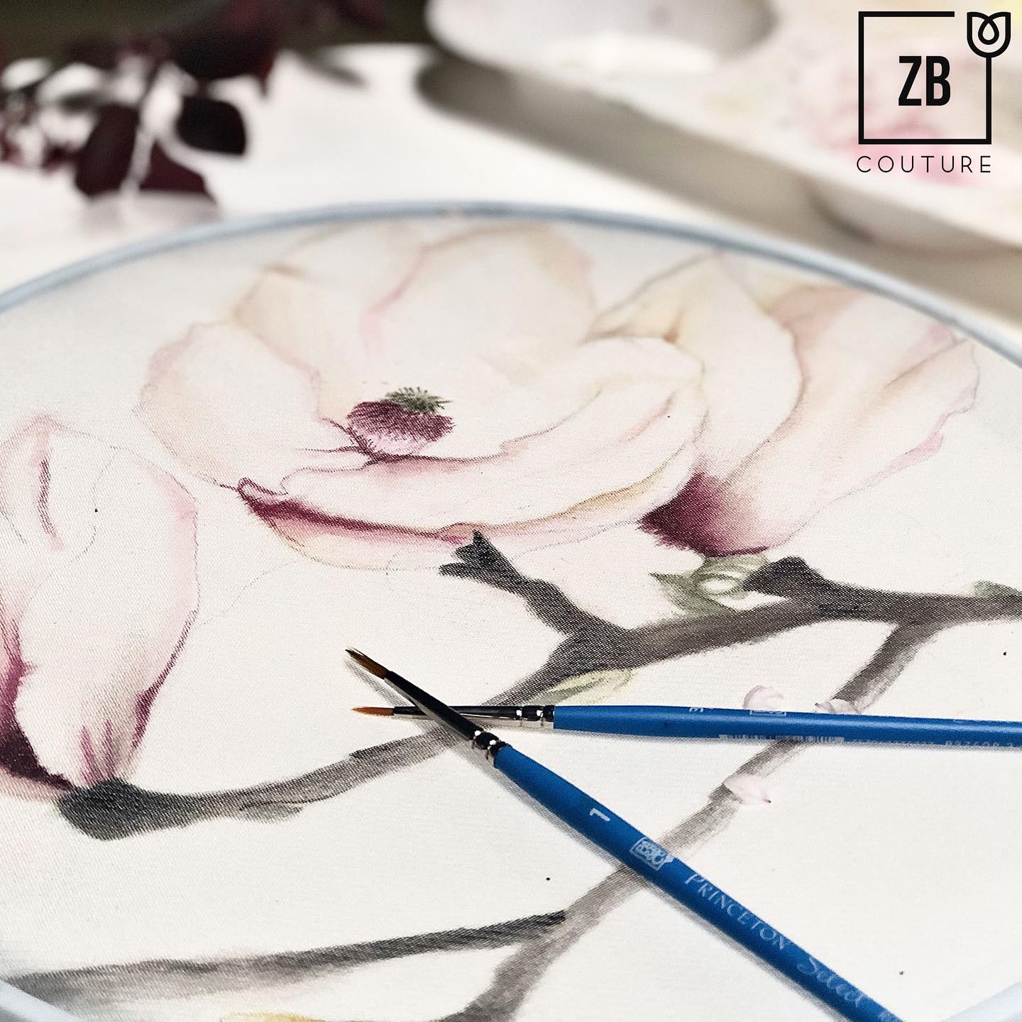 ZB Couture hand-painted gown