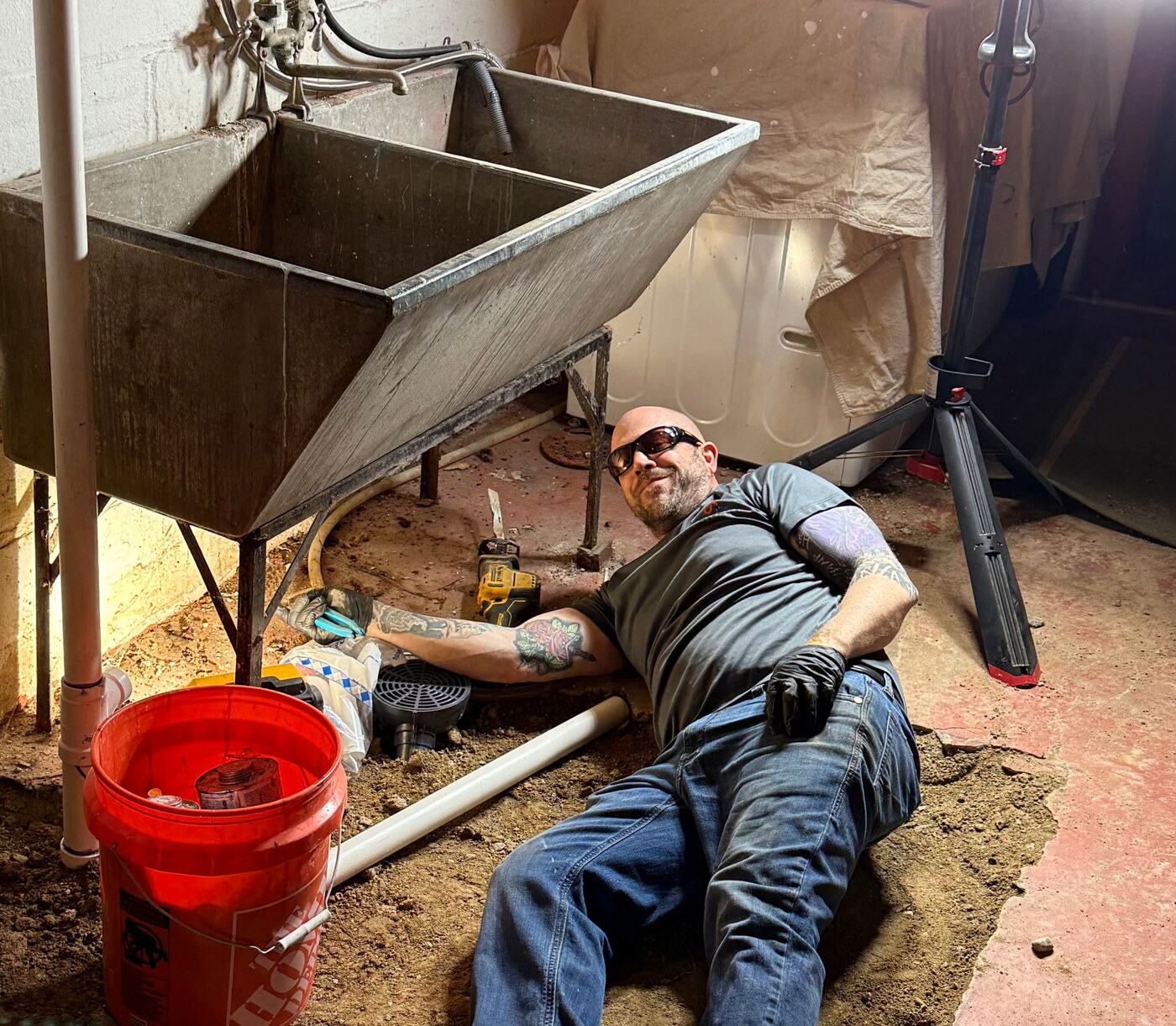 Andrew doing pipe repair