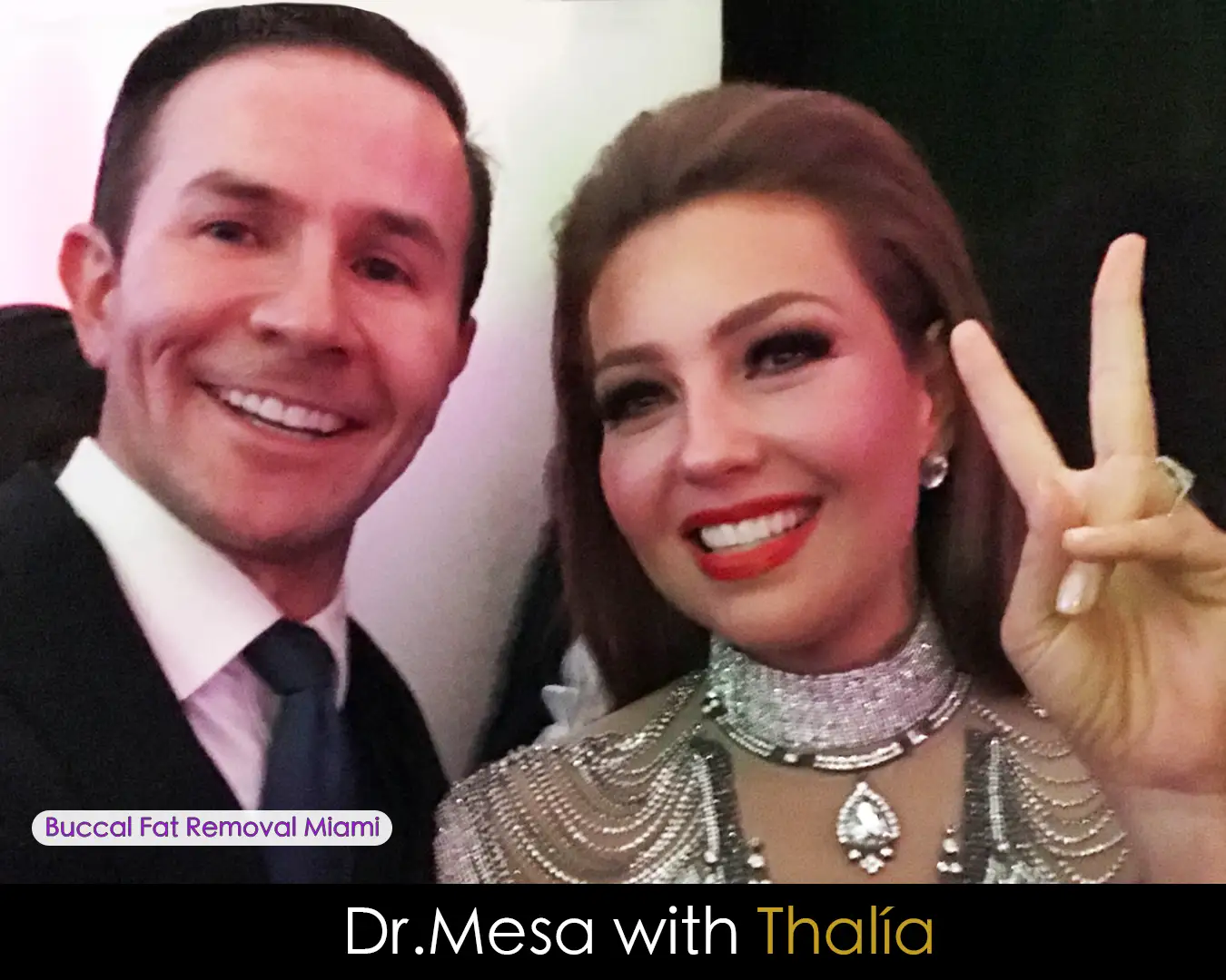 Dr. John Mesa MD with Thalía at an entertainment event