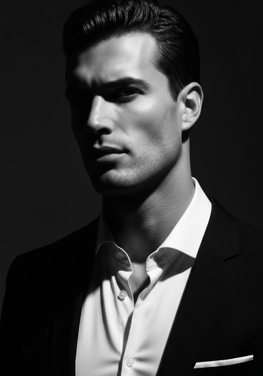 Sculpted male midface contour after buccal fat removal in Miami by Dr. John Mesa, MD, board-certified plastic surgeon.
