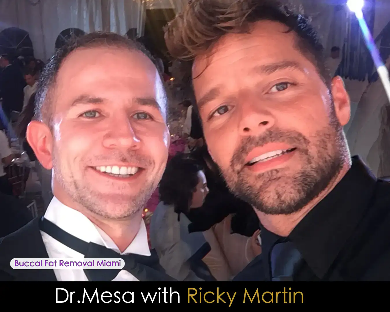 Dr. John Mesa MD with Ricky Martin at a social event in Miami