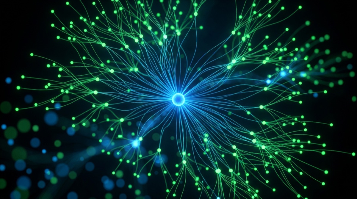 One glowing node multiplying into a network of new member nodes