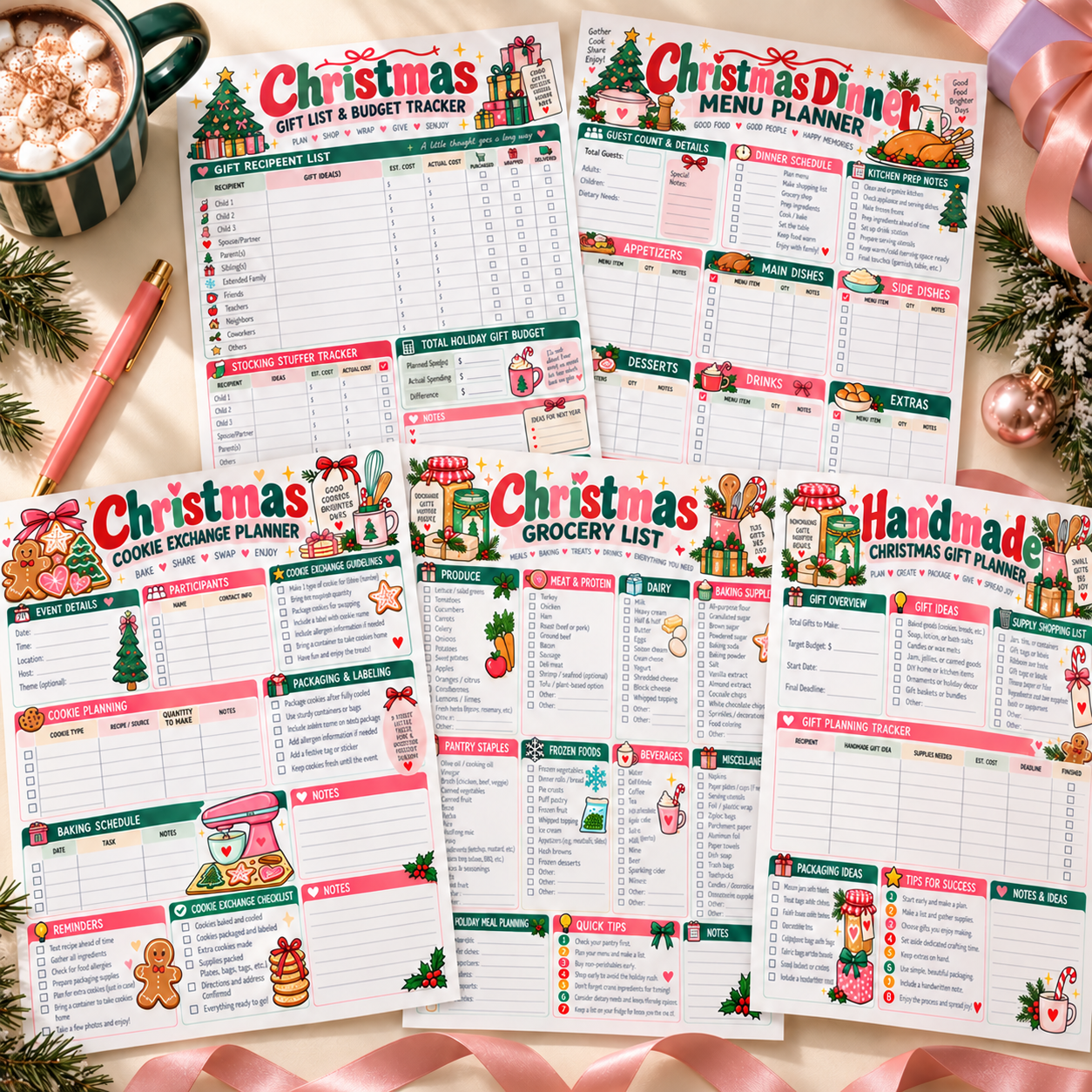 Christmas Planning Bundle printable pages