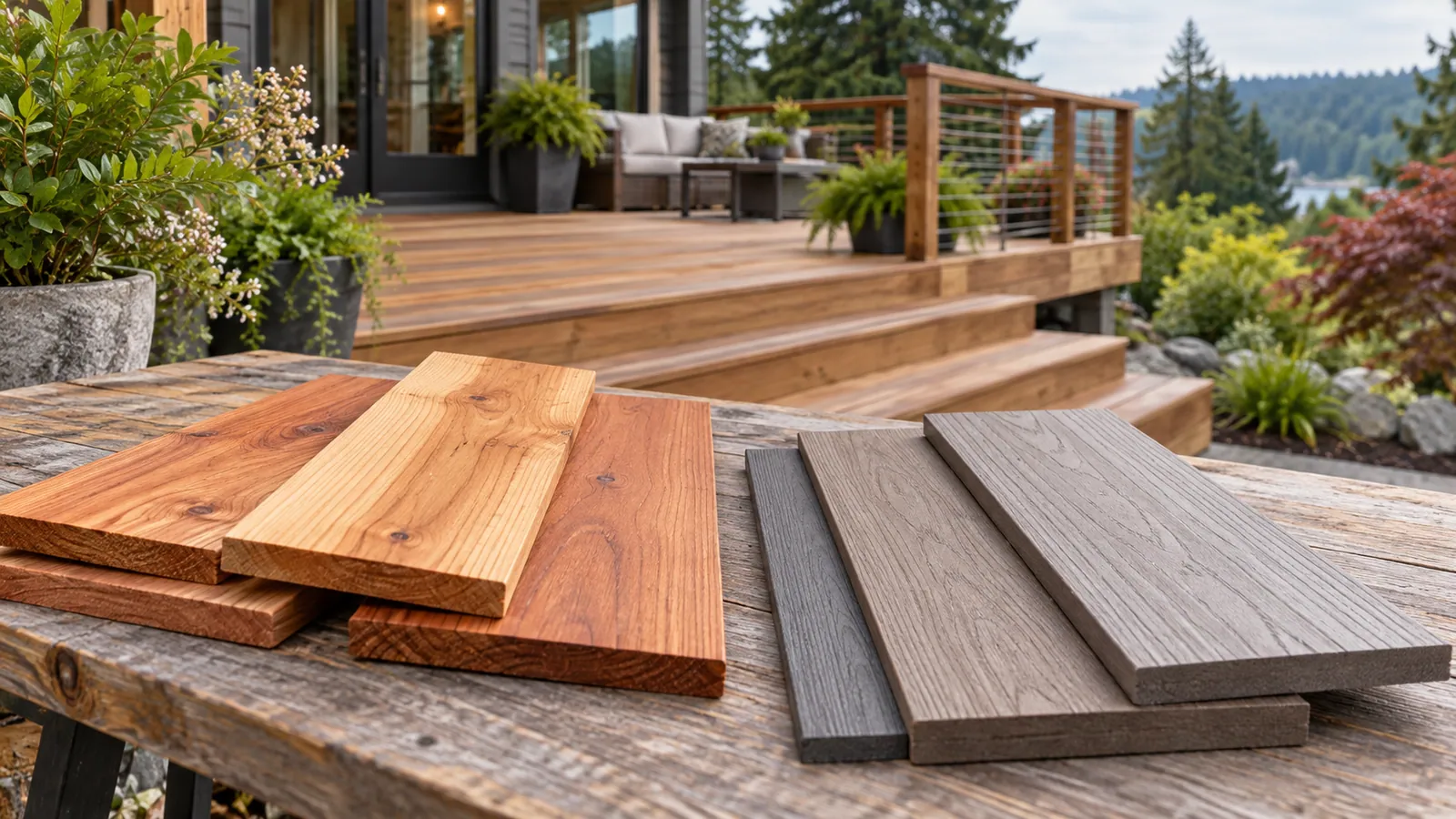 Generated Auburn deck design illustration: composite decking in auburn