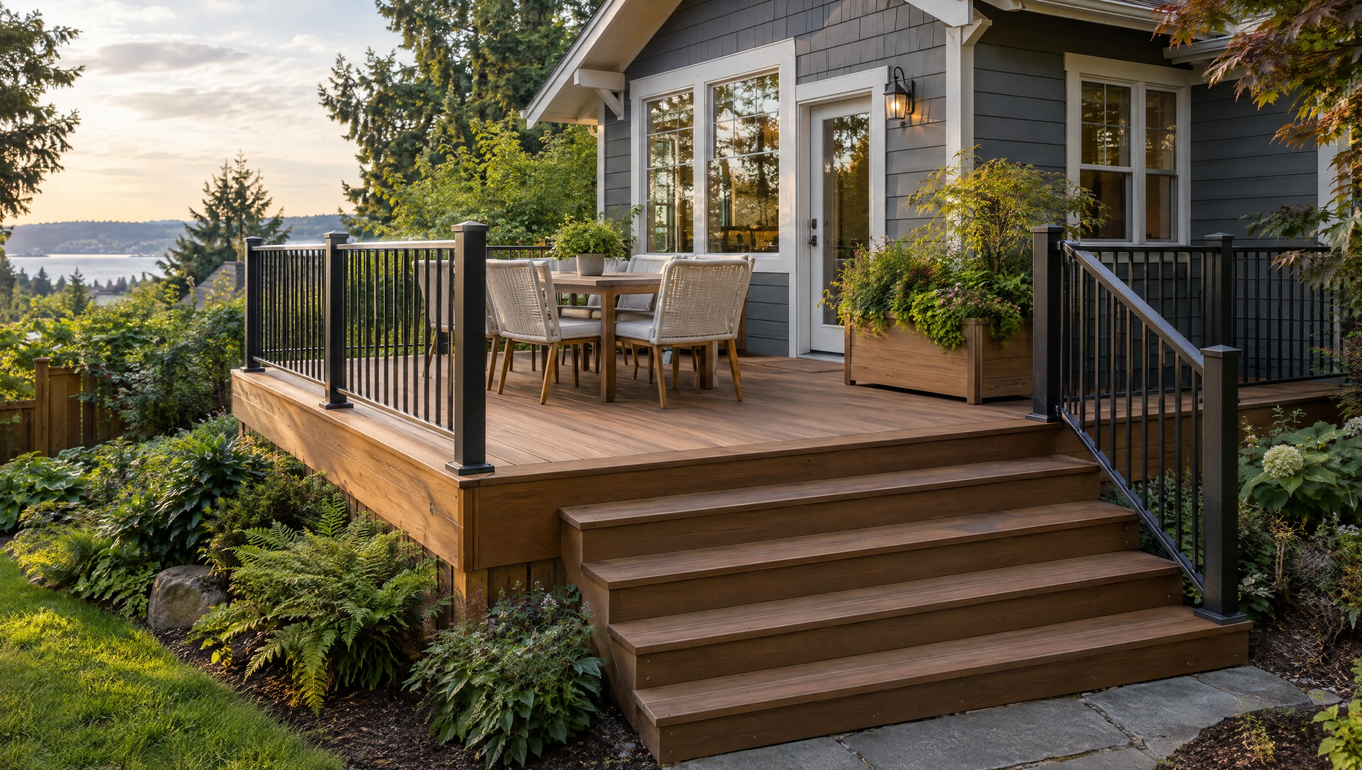 Generated Auburn deck design illustration — a complete deck replacement design
