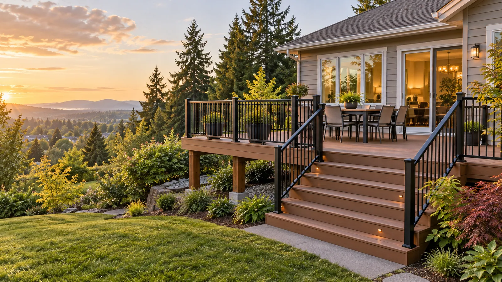 Generated Kent deck building concept with outdoor dining and a garden connection