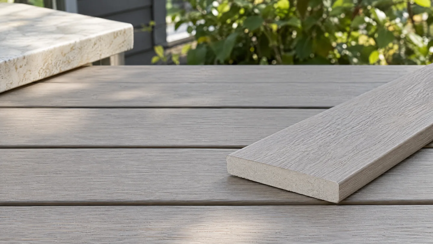 Generated Auburn deck design illustration — PVC boards, not an exact product sample