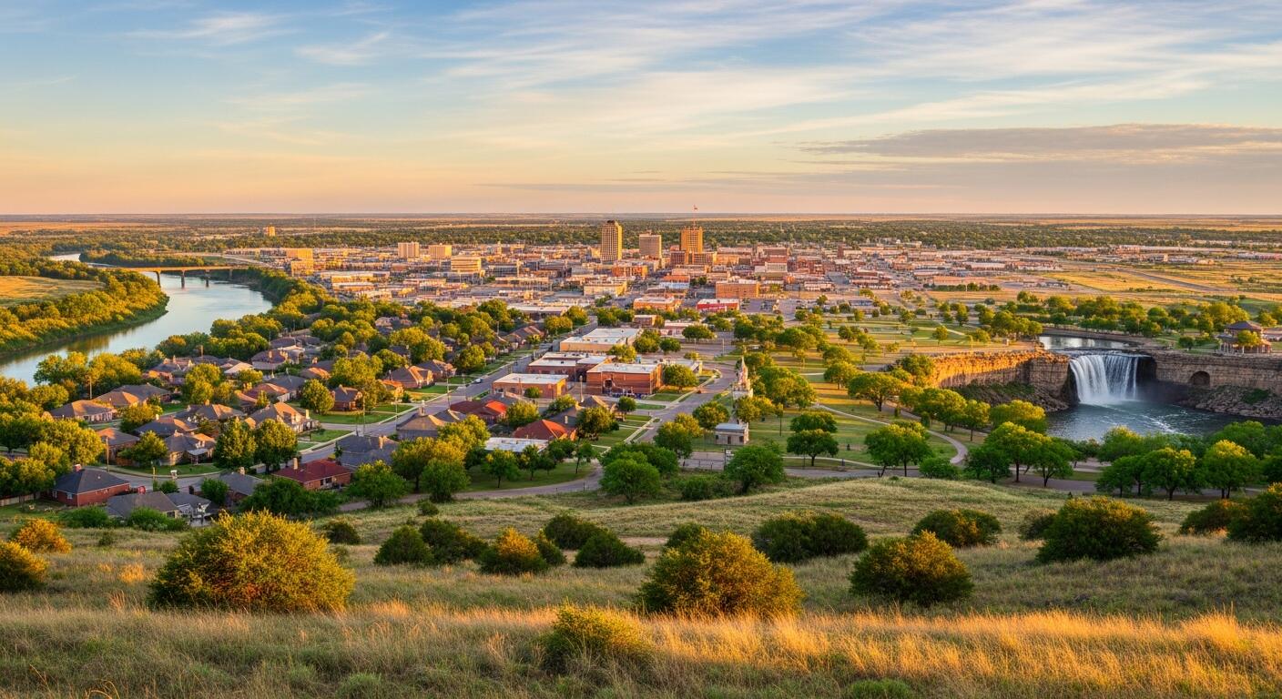 Aerial view of Wichita Falls neighborhood