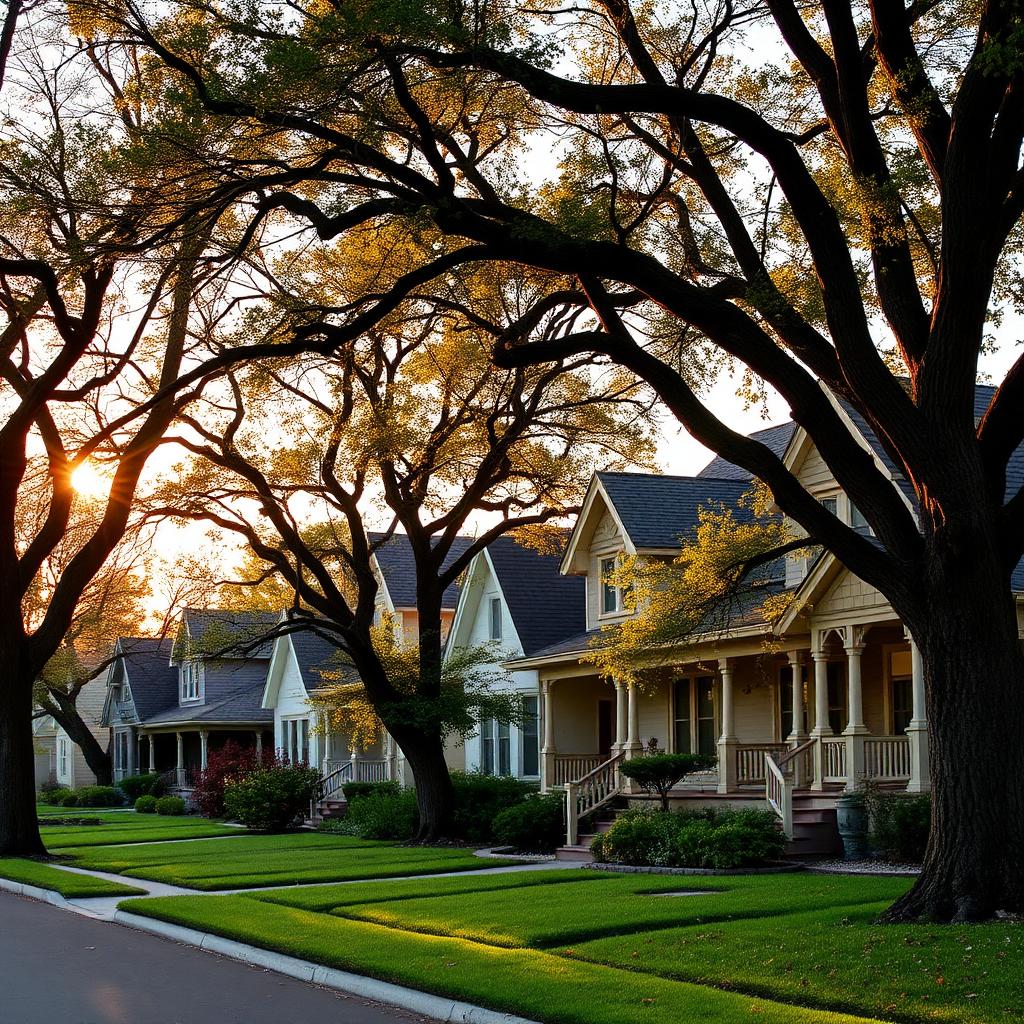 Tree-lined streets of Floral Heights historic district