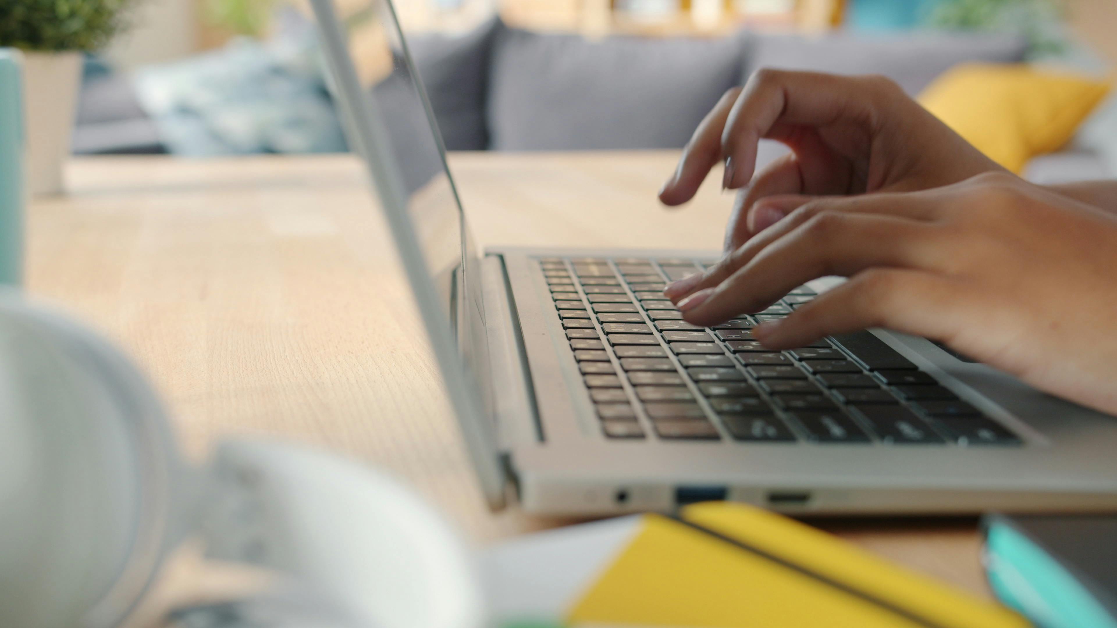 typing on a keyboard