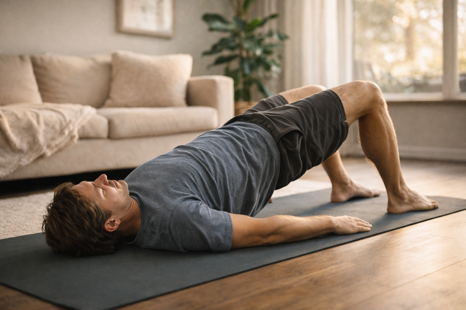 Patient feeling relief from chronic lower back pain after physiotherapy and massage in Surrey, BC Patient feeling relief from chronic lower back pain after physiotherapy and massage in Surrey, BC